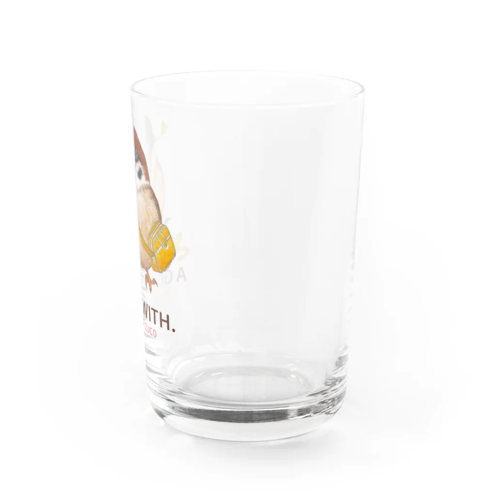 ATELIER ZUCO (ΦωΦ)　ZUCO SUZUKI presentsの幼稚園児スズメ＆待ち構えるバナナ Water Glass :right