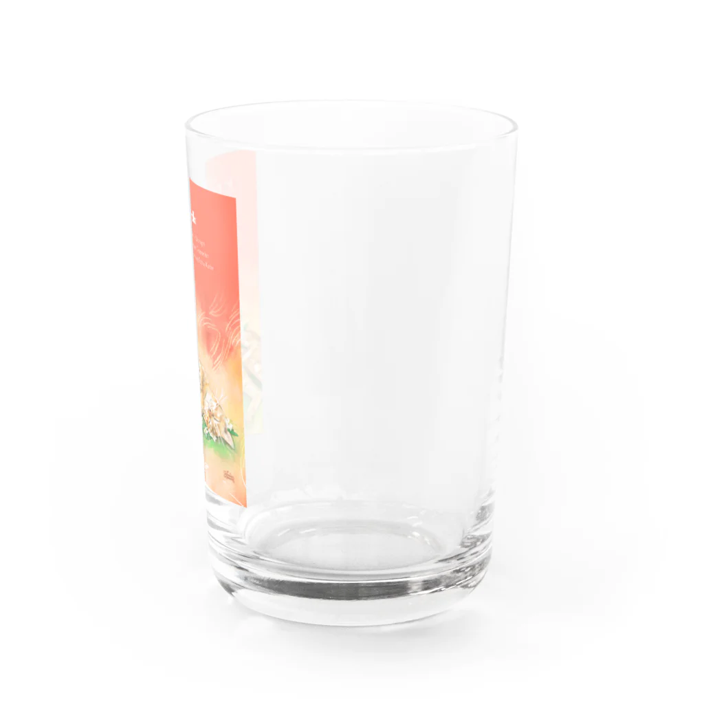 とりのコモチのジャスミンの花と茶トラねこさん（縦長） Water Glass :right