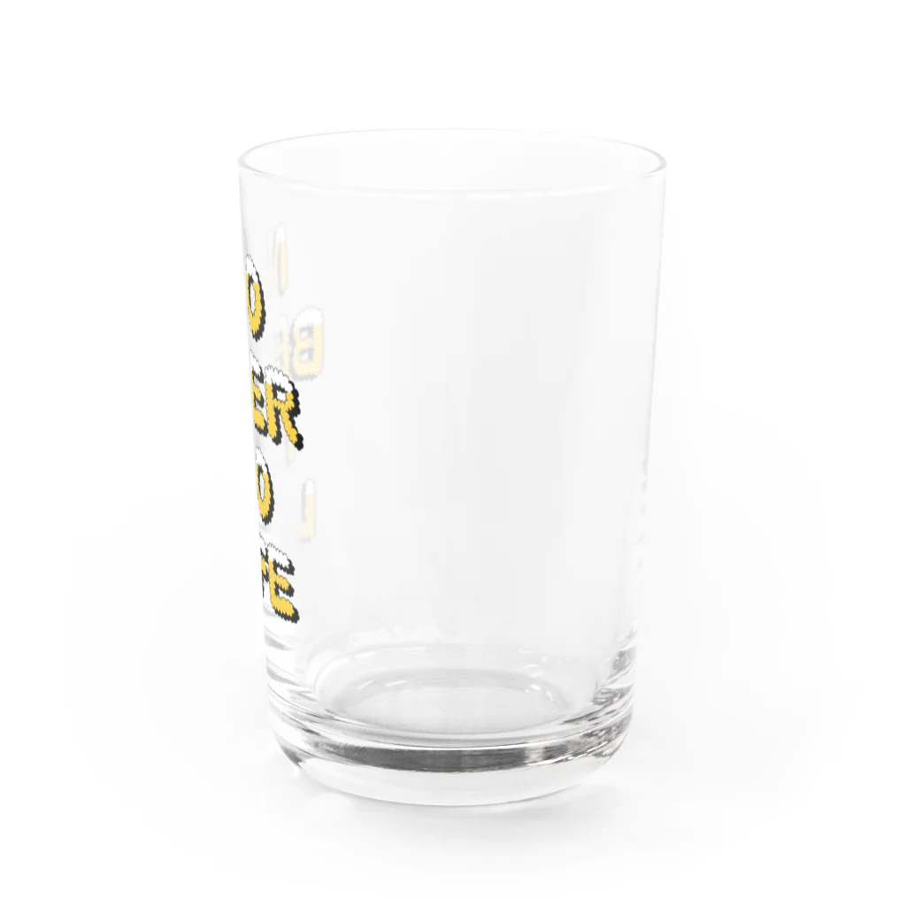 ひよこねこ ショップ 1号店のNO BEER NO LIFE。(文字のみバージョン） Water Glass :right