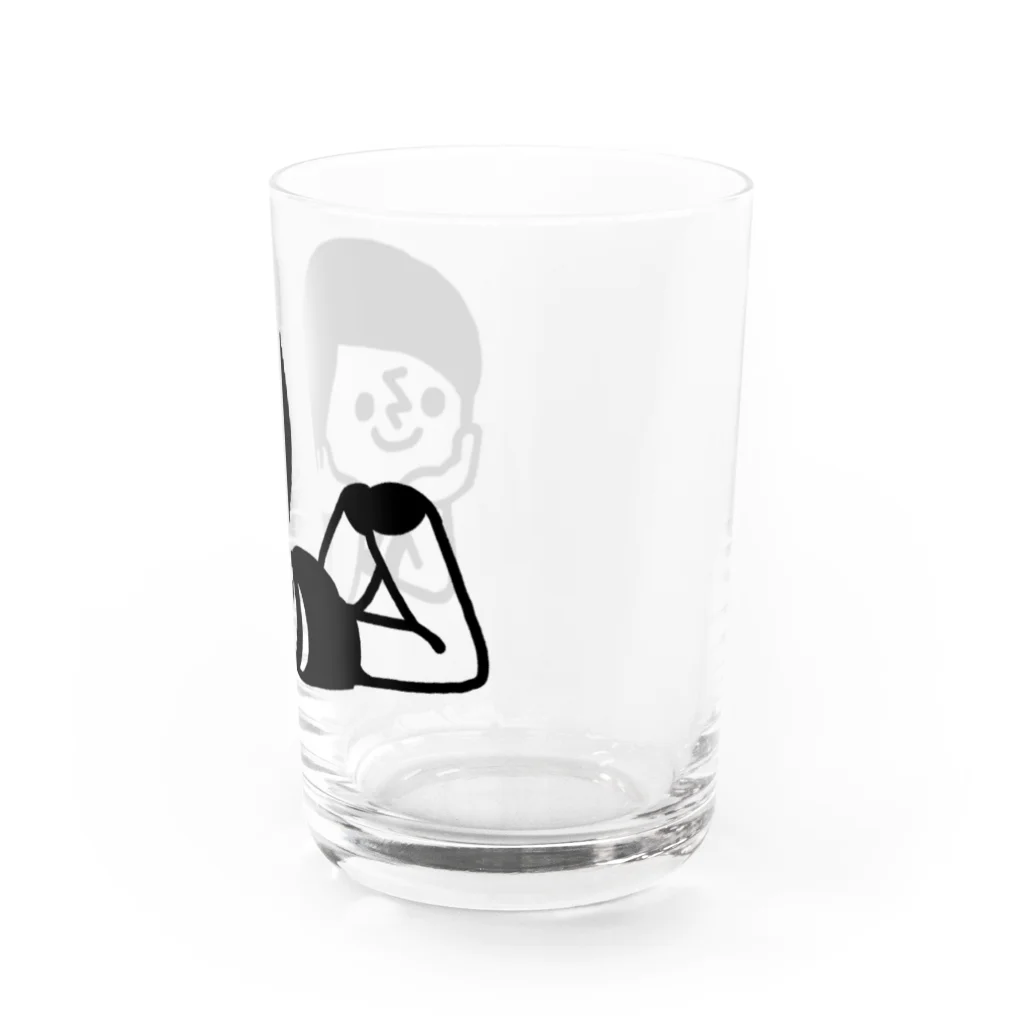 ゴトウミキのボーダー坊や（寝そべり） Water Glass :right