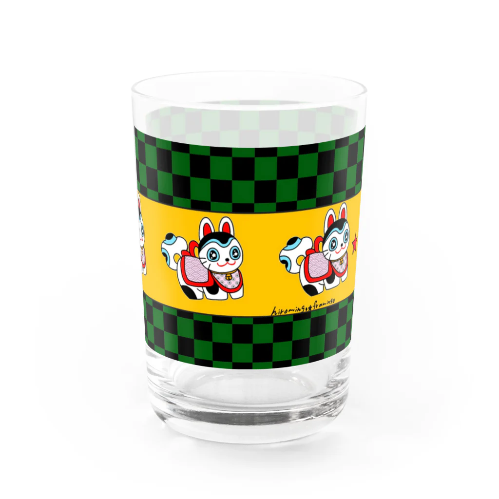 ヒロミンゴフラミンゴの狛犬くん Water Glass :right