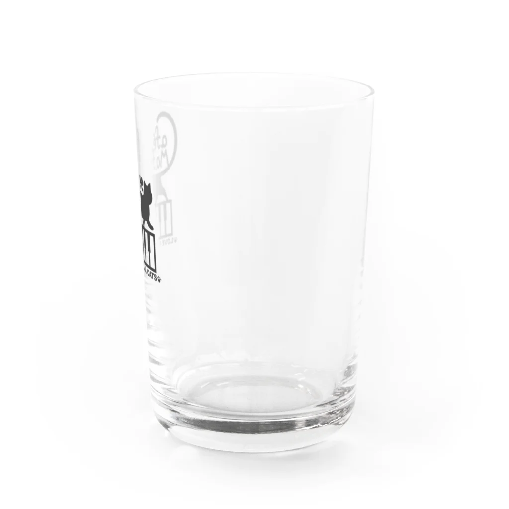 café Mo.freeの鍵盤を歩くネコ Water Glass :right