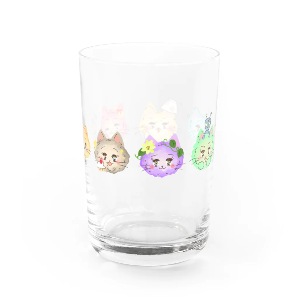 いなりずしランドの7匹のおかお Water Glass :right