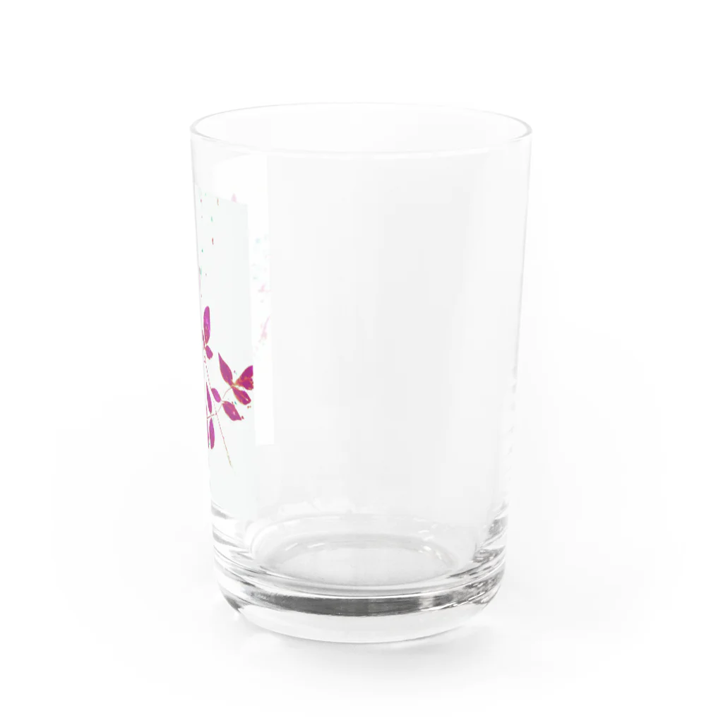 宵花火の枝葉(白×ピンク) Water Glass :right