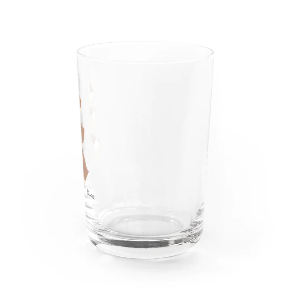 ぷいこのおみせのふくふくすずめの親子。 Water Glass :right