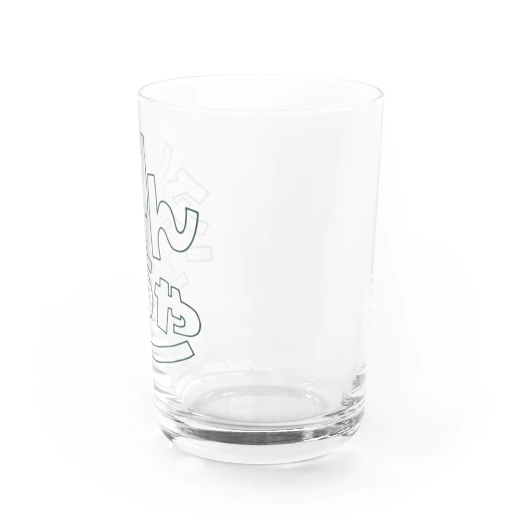 みむらやのワタシちゃんごちゃロゴgreen Water Glass :right