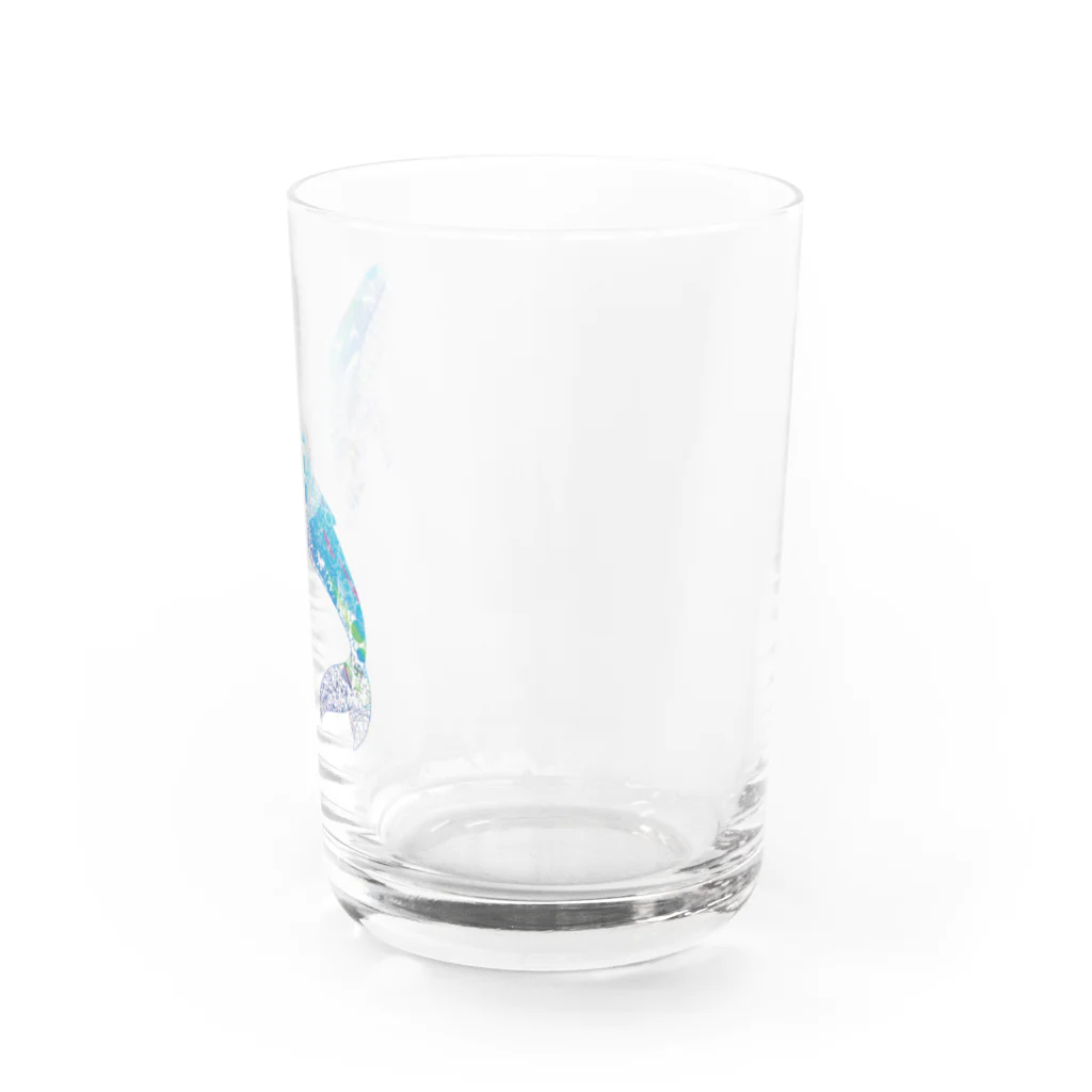 切り絵作家カジタミキのクジラの切り絵グラス Water Glass :right