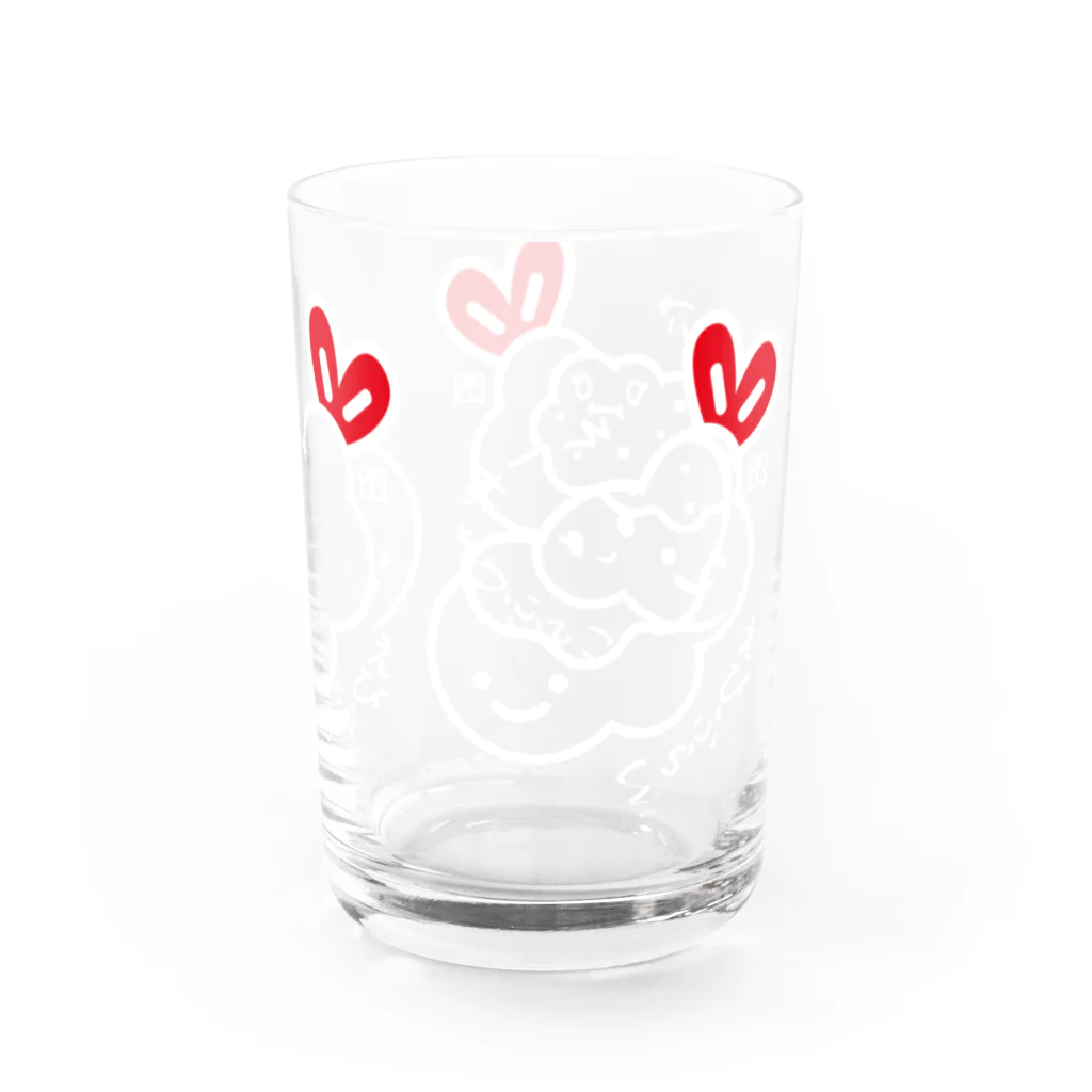 ルナポーンの2色3食（しろぬき赤） Water Glass :right