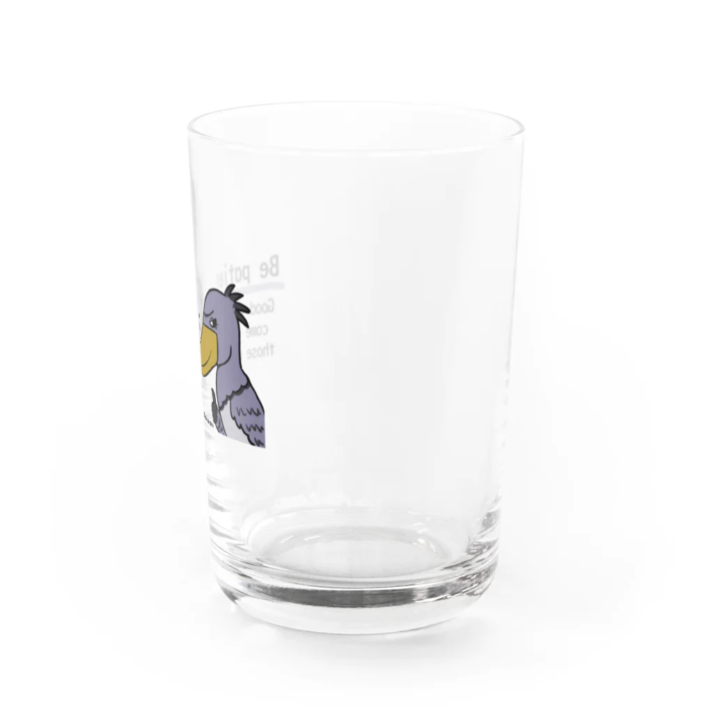 dokukinoko1000の怪鳥ハシビロコウのセンさん11　カラー Water Glass :right