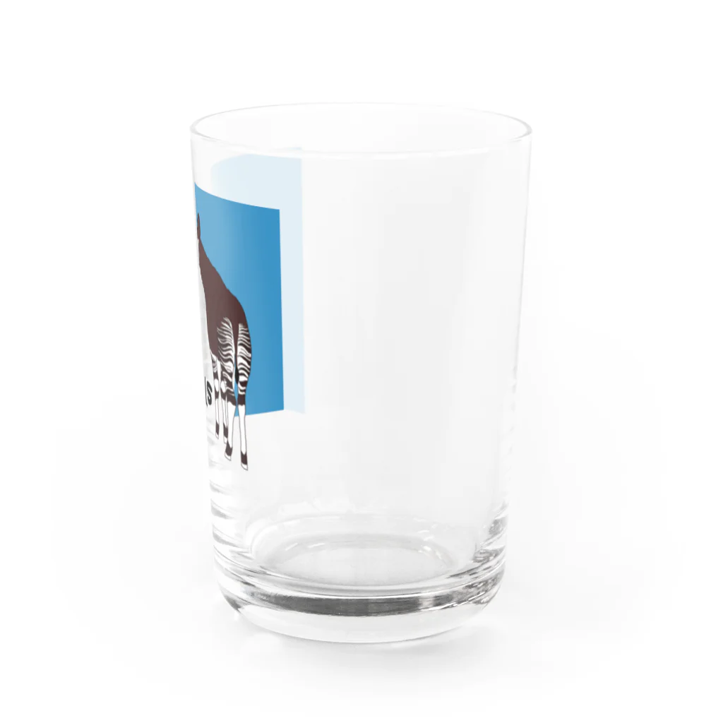 mayon's animal shopのオカピ 絶滅危惧種を守ろう Water Glass :right