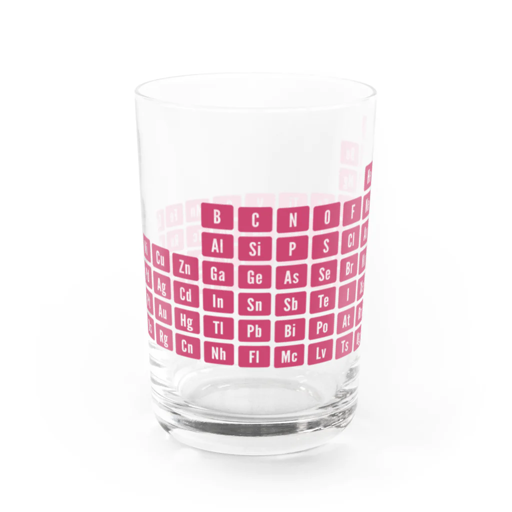 アルバトロスデザインの元素周期表（レッド） Water Glass :right