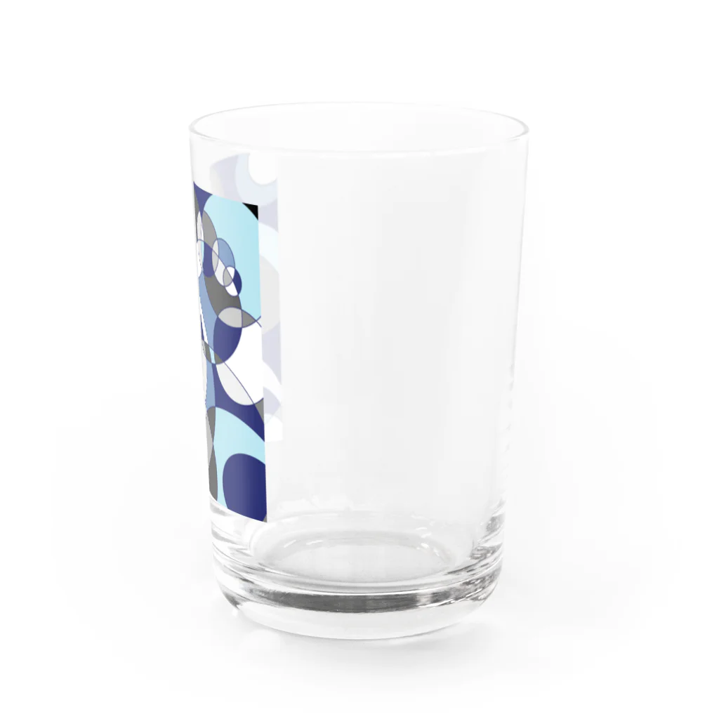 rioka24ki10の丸模様　青 Water Glass :right