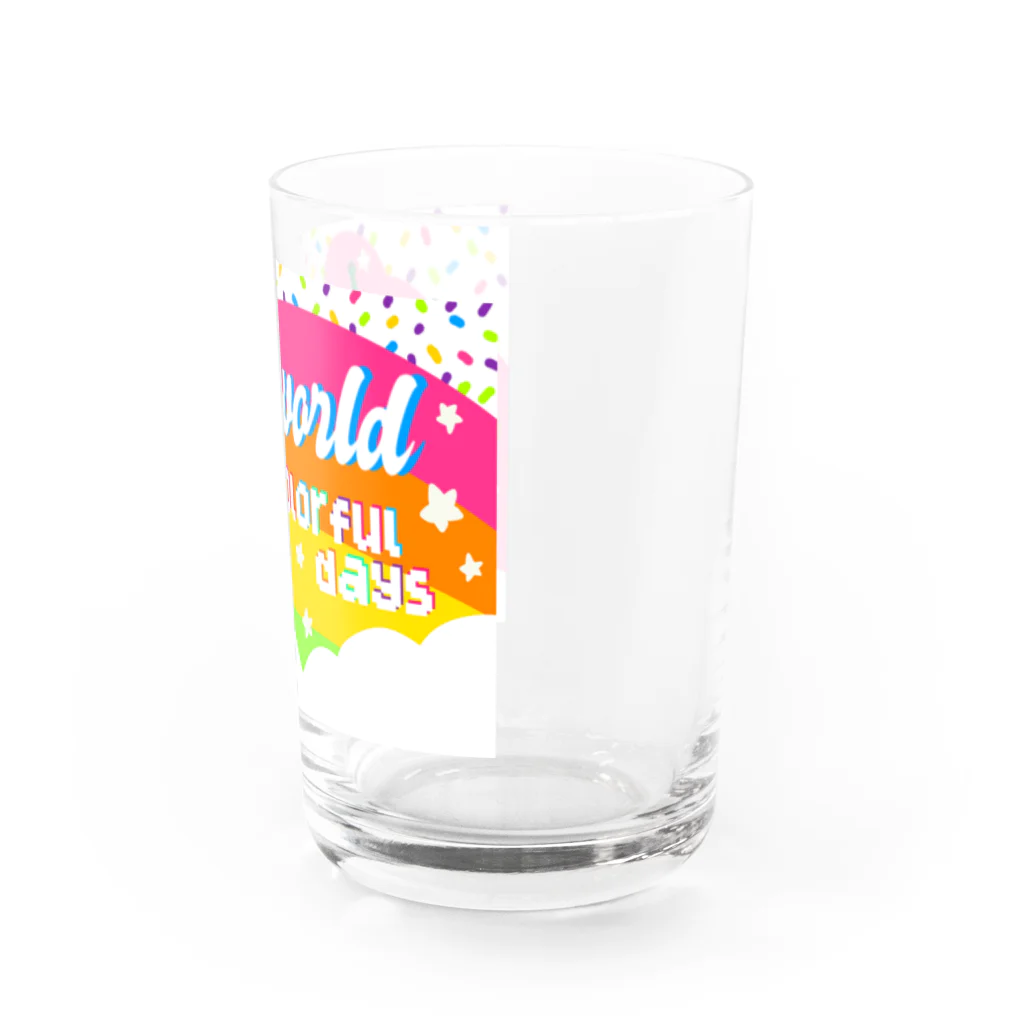 C WORLD🐻💜のアイスちゃんcolorful days Water Glass :right