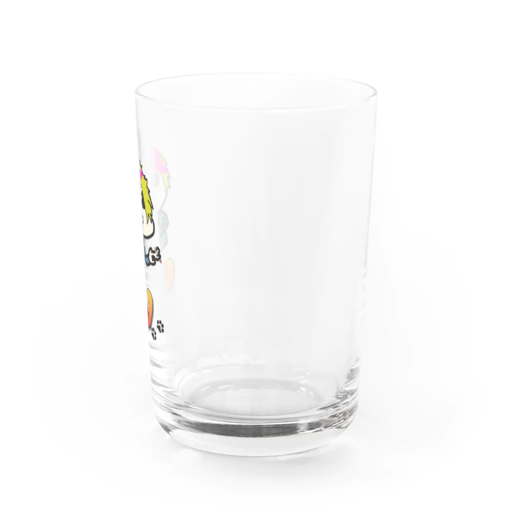 MJのMJロゴ・MJパンツ被りキャラクター入り Water Glass :right