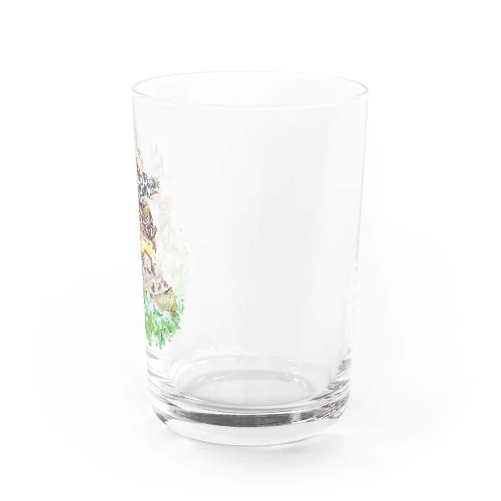 動物ガラス絵描きをしてる人のお店のパンケーキ風パンケーキリクガメ Water Glass :right