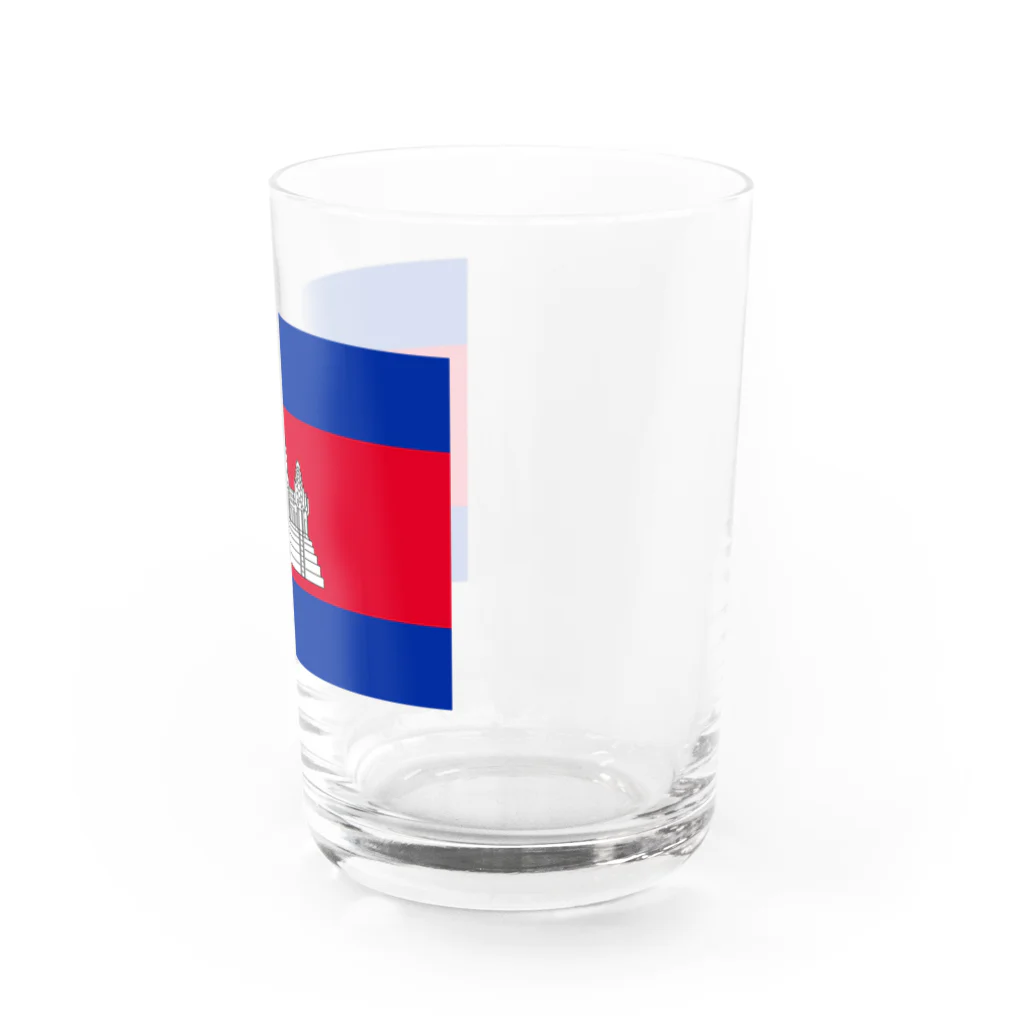 大のカンボジア国旗 胸ロゴ Water Glass :right