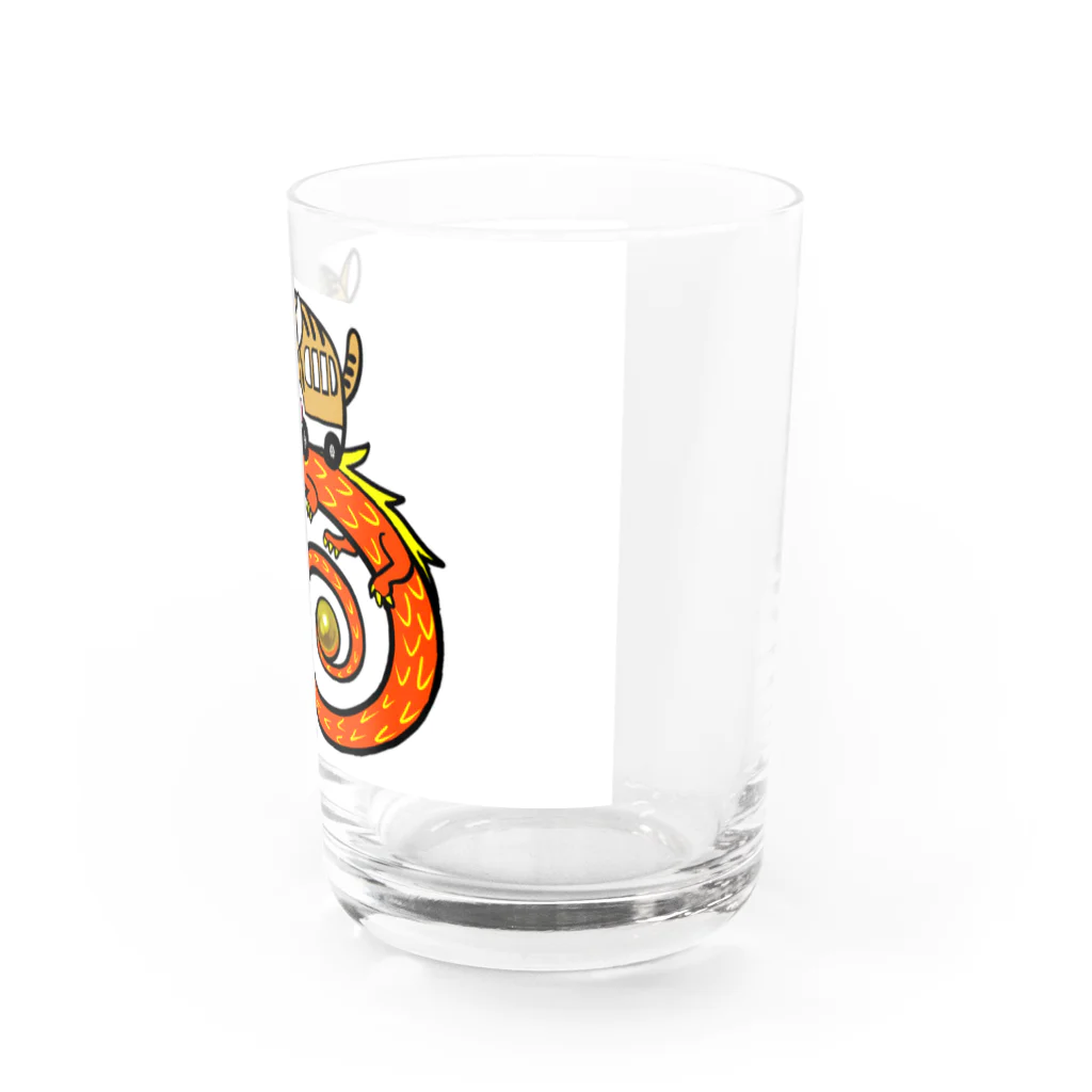 ゴロ画伯におまかせ！のにゃんこバスと赤い龍 Water Glass :right