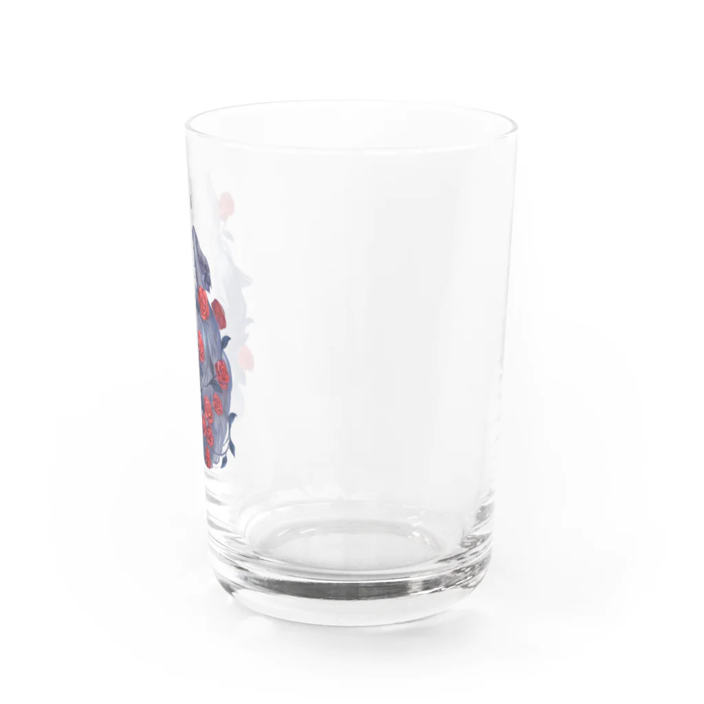 キママイヌ屋の薔薇とオオカミ Water Glass :right