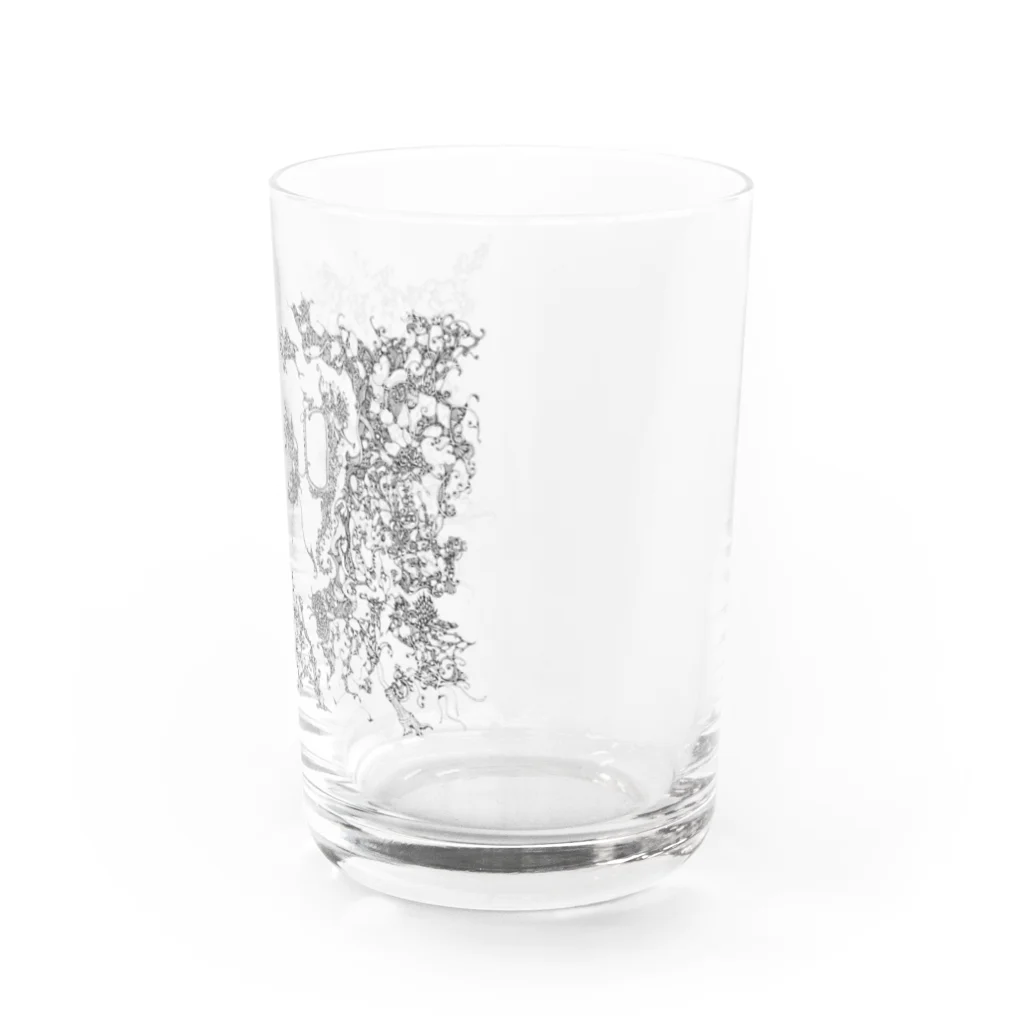 アトリエ葱のかことみらいのきずなはいまがつなぐ(モノクロ) Water Glass :right