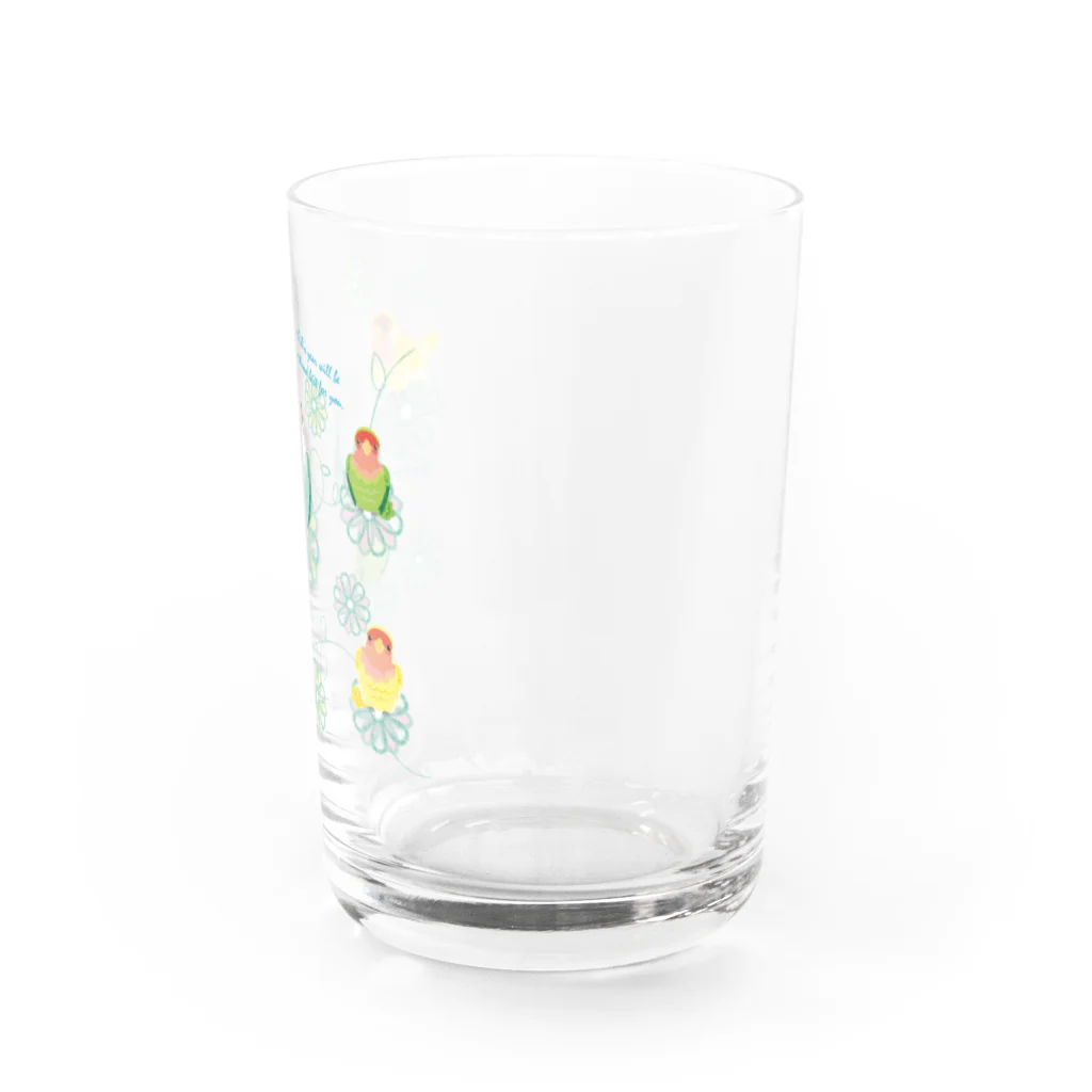 Satokostudioのコザクラインコと一緒 Water Glass :right