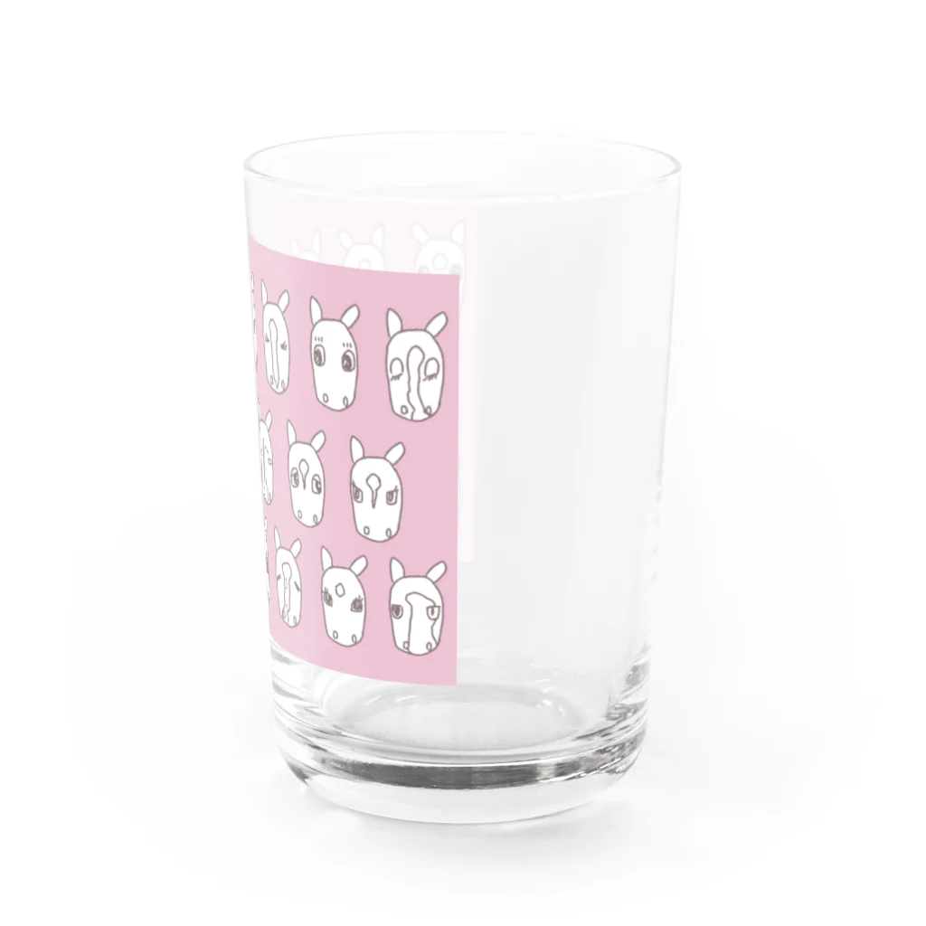 マツザキユキのおうまちゃんのお顔 Water Glass :right