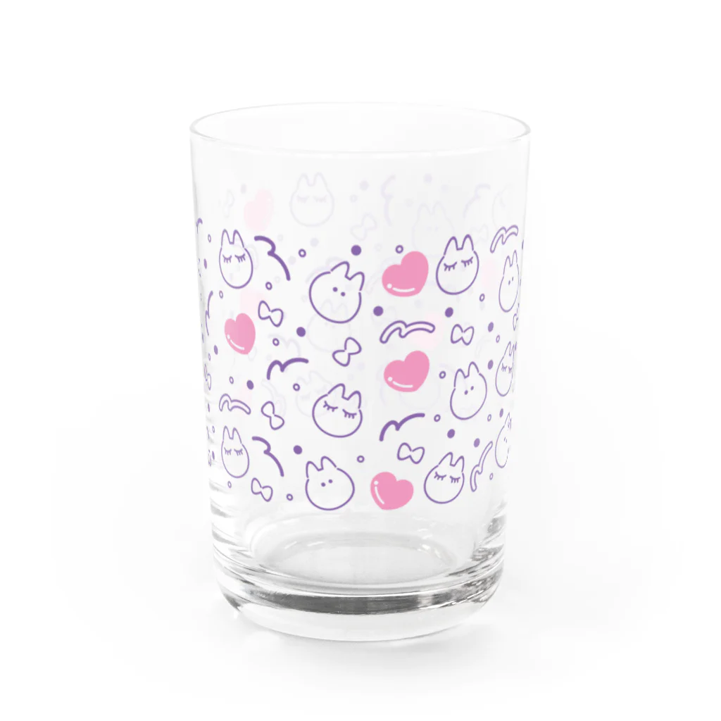 おわんのねこ.ハート.リボン02 グラス Water Glass :right