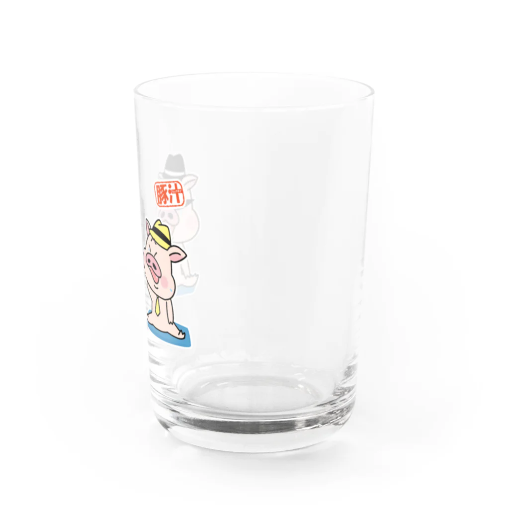 うさぎまるえkawaiishop の豚汁兄弟ー爆笑 Water Glass :right