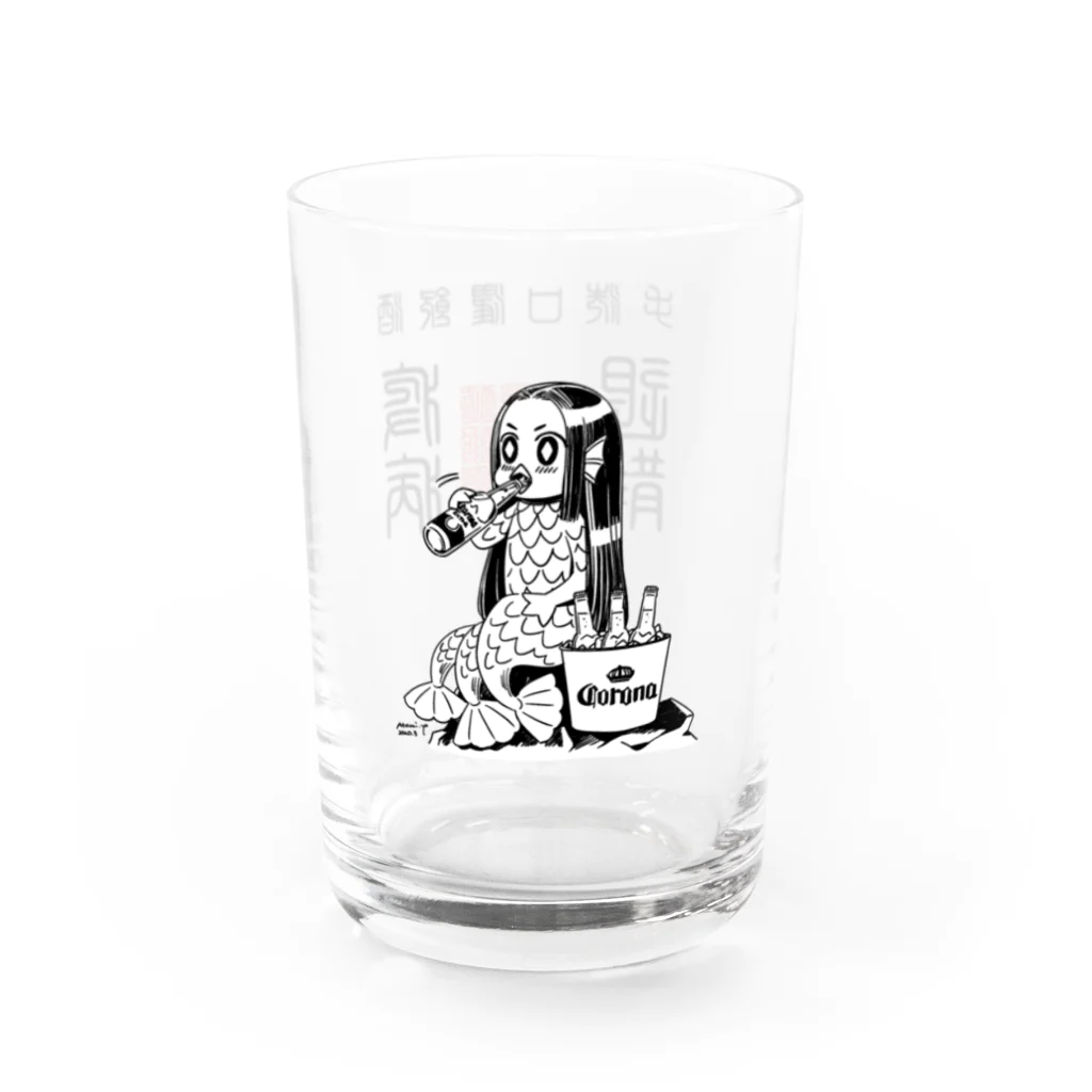 酩酊女子制作委員会suzuri支店のおさけだいすきアマビエちゃん Water Glass :right