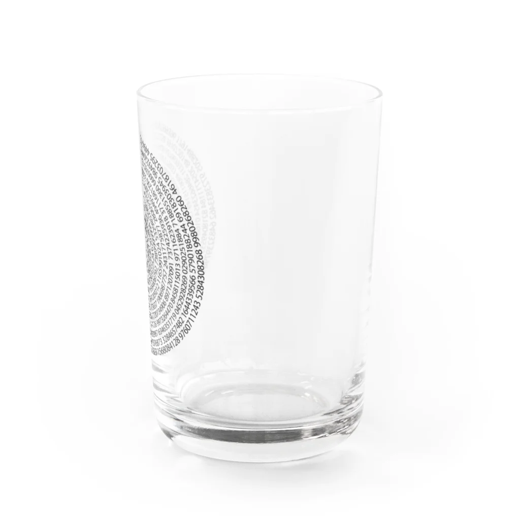 ふじたりあんの 円周率(白地) Water Glass :right