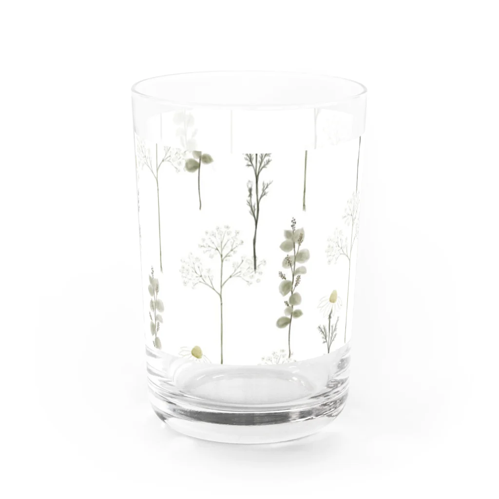 くるもり雑貨店のdonguri to ie.×くるもり雑貨店ナチュ花ホワイト Water Glass :right