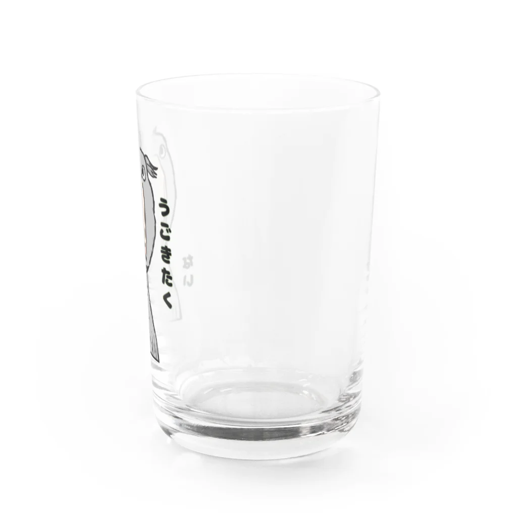 raraのゆるかわTシャツ屋さんの動きたくないハシビロコウ Water Glass :right