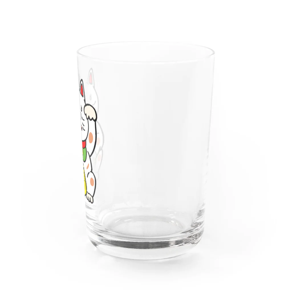 右手リアンうめもと公式の招き猫のススム Water Glass :right