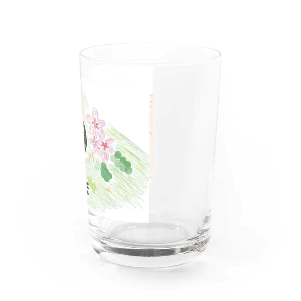 316(MIHIRO)のクサガメと花 Water Glass :right