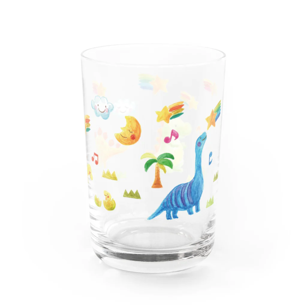 torisun shop (SUZURI)の夢見る恐竜 Water Glass :right