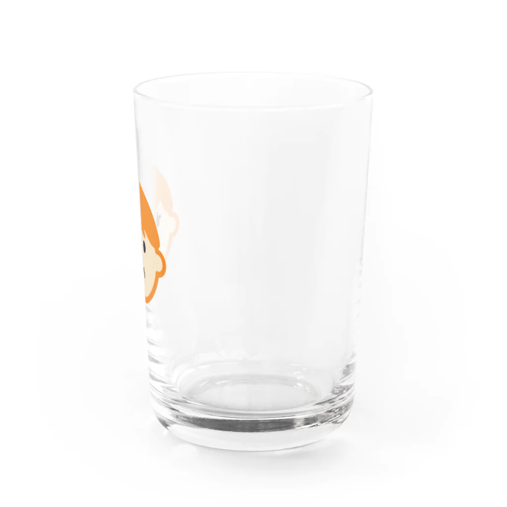 haruの納得いかないの顔グラス(オレンジ) Water Glass :right
