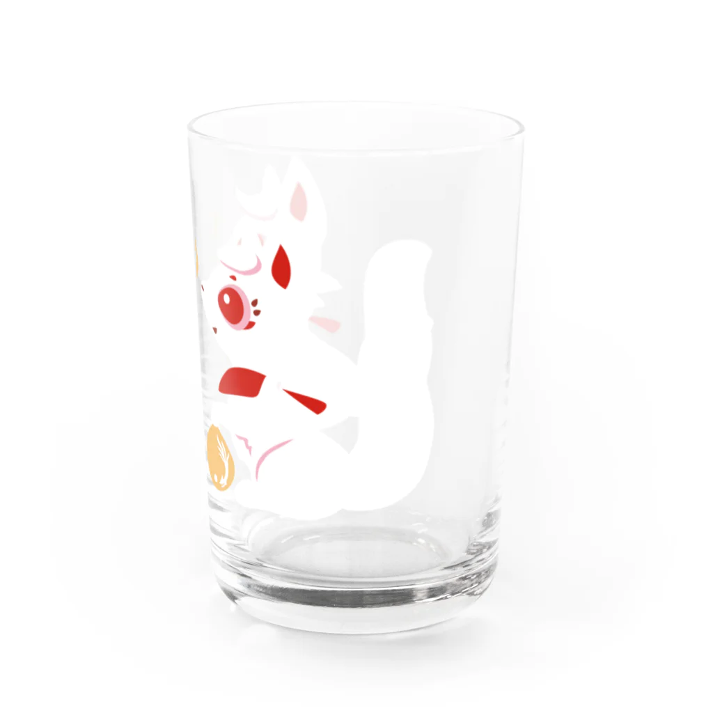 狐月稲荷社の対の稲荷狐 Water Glass :right