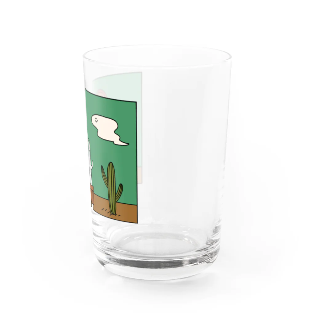 こなみの《透過版》まねっこサボテン  コマくんとフキダシおばけ Water Glass :right