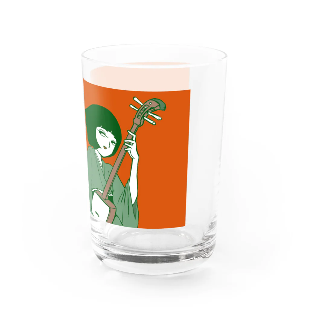 荒木ちえオリジナルグッズの荒木町の流し歌う漫画家荒木ちえ Water Glass :right