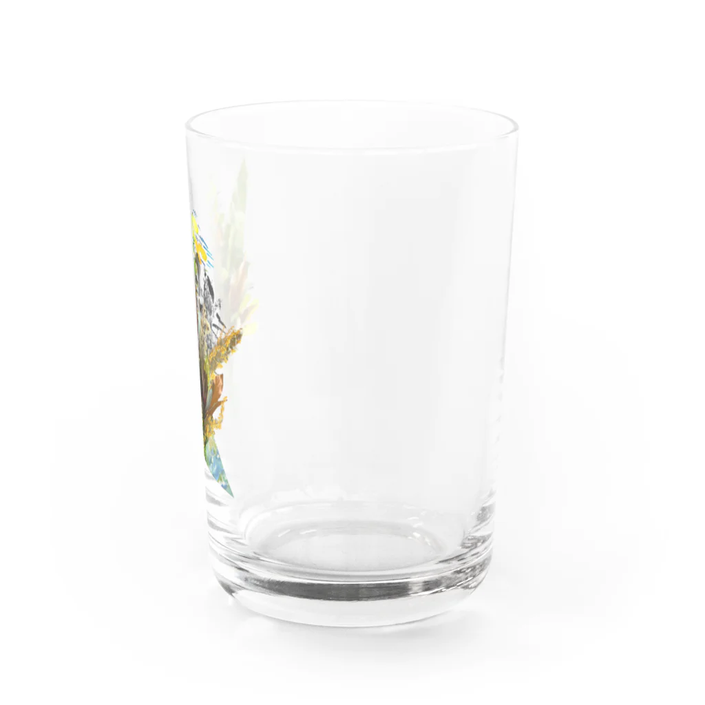 hugging love ＋《ハギング ラブ プラス》の+ Fete des fleurs 02《Leucadendron+yellow flowers》 Water Glass :right