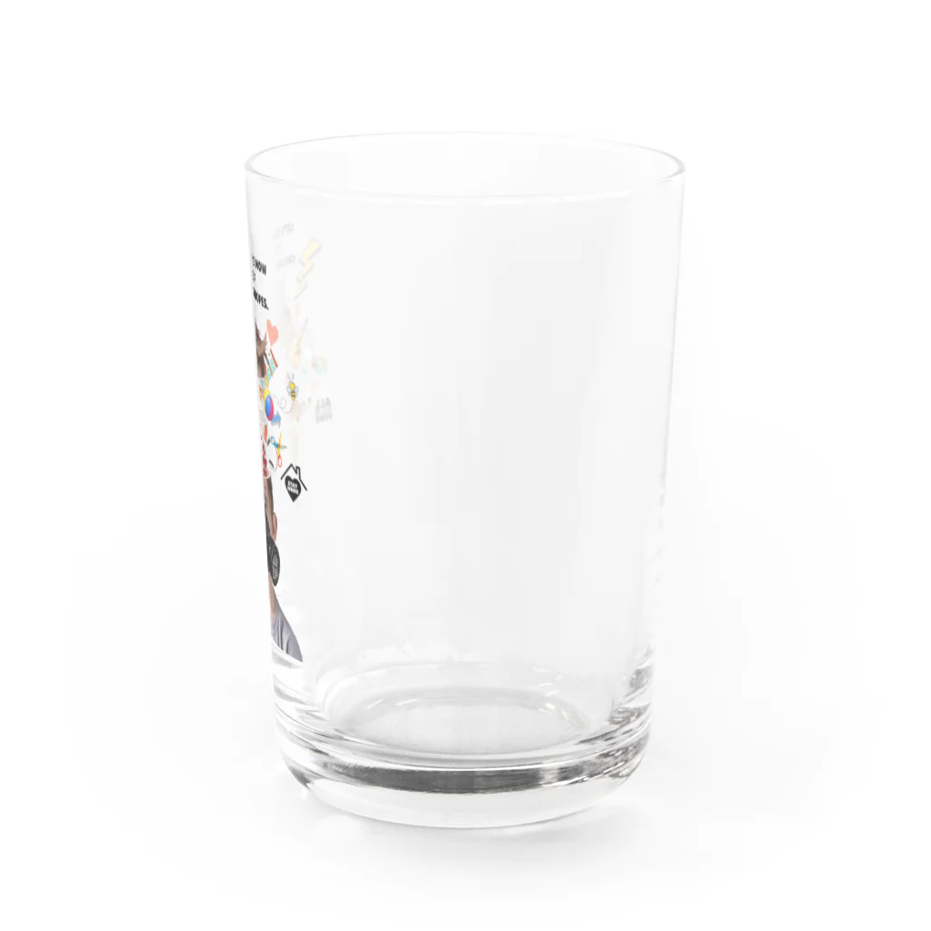 UNIREBORN WORKS ORIGINAL DESGIN SHOPのLET'S ENDURE NOW TO KEEP CHILDREN'S HOPES Water Glass :right