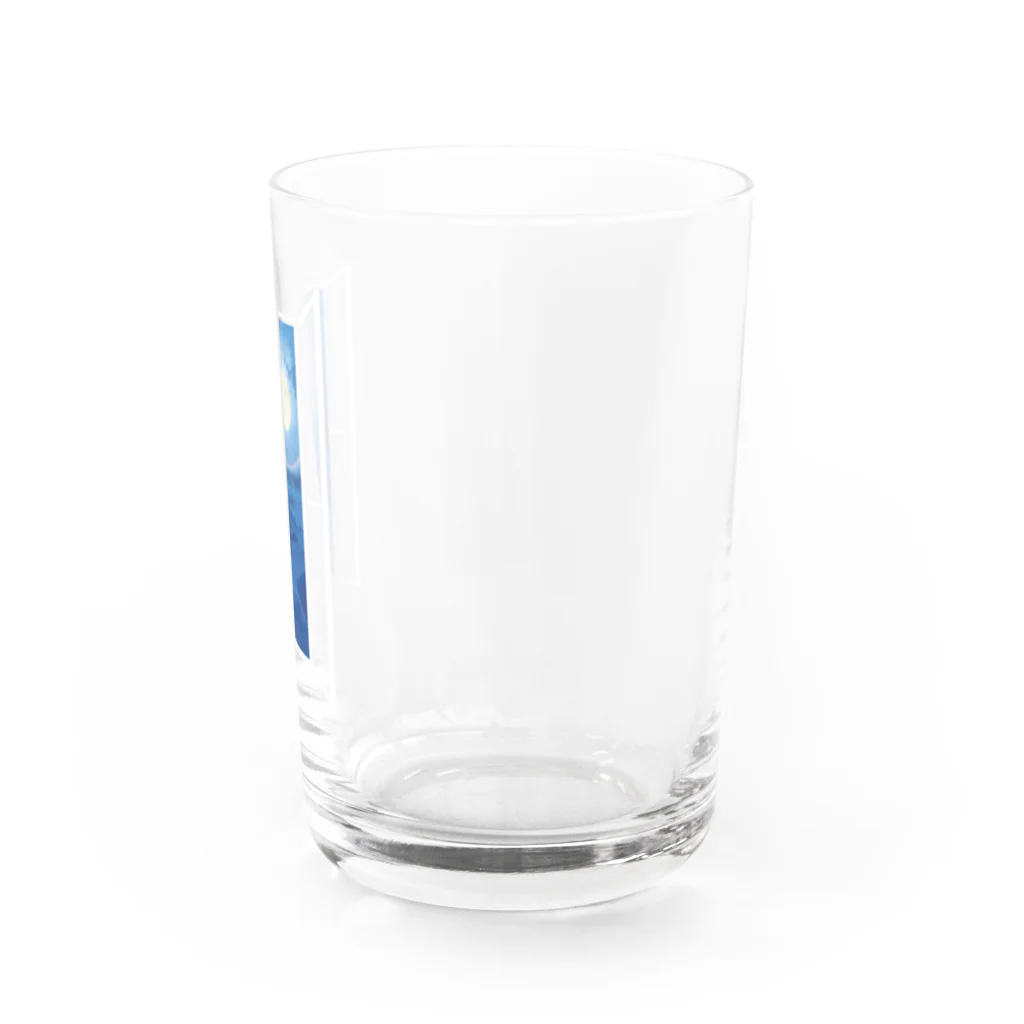 窓枠のお店の窓枠から見る月 Water Glass :right