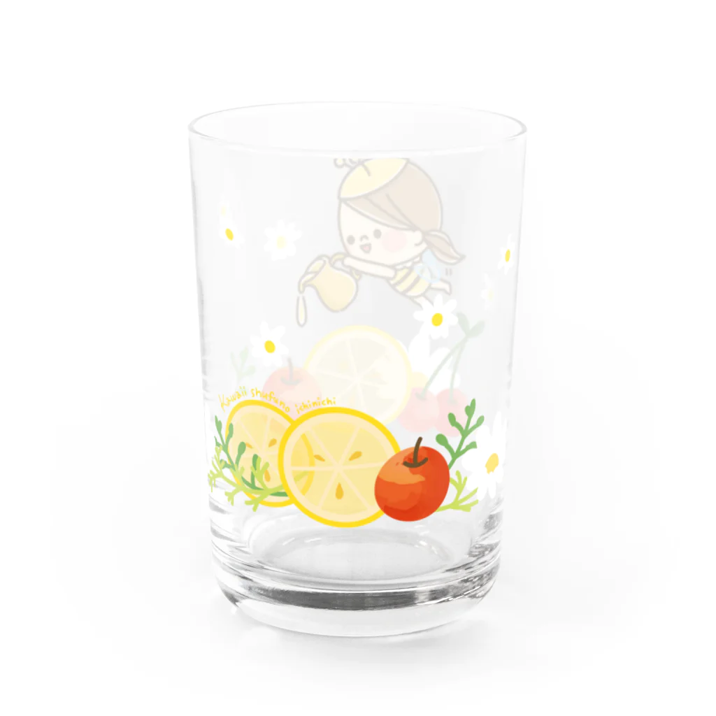 アグリム@かわ主婦スタンプ制作中のかわいい主婦の1日 ミツバチ主婦 Water Glass :right