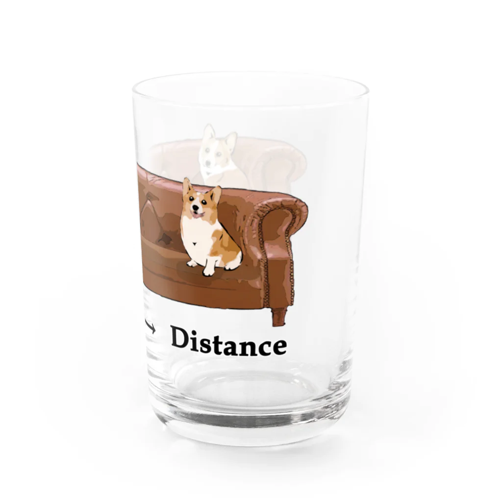 犬グッズの店しえるぶるーのソーシャルディスタンス　コーギー Water Glass :right