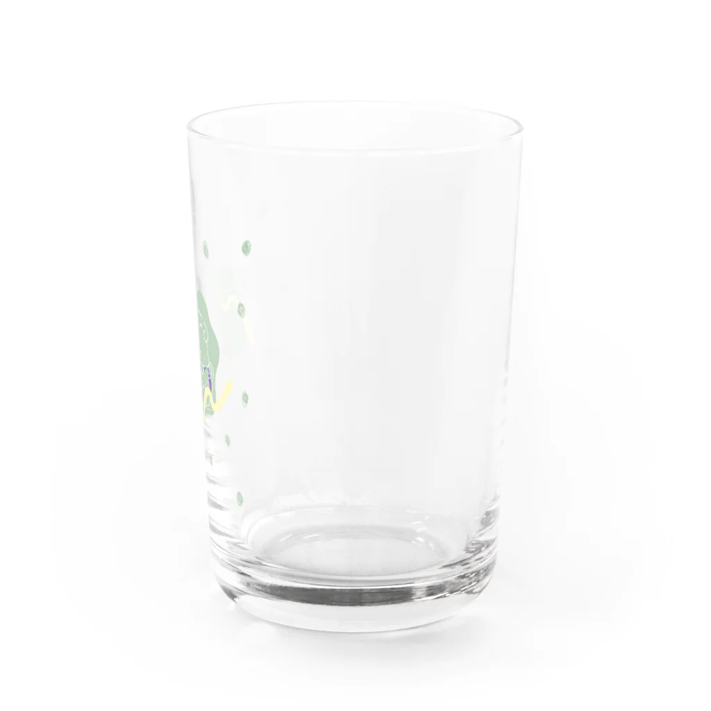 ももたろのミントグリーン水玉ふわたろ Water Glass :right