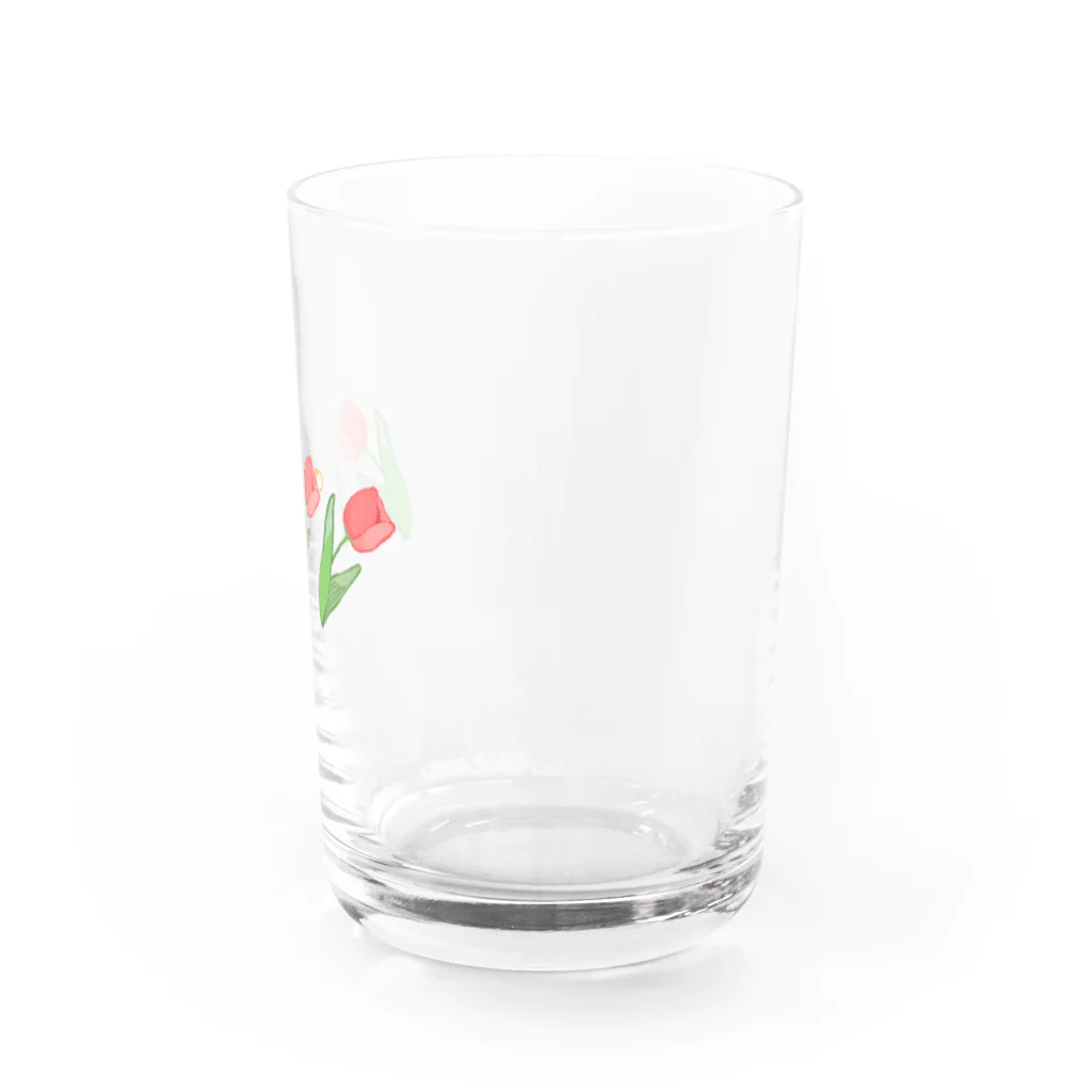 ねこてやのチューリップとちょうちょ Water Glass :right