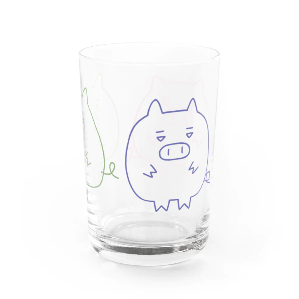 こぶたの豚三兄弟(濃) Water Glass :right