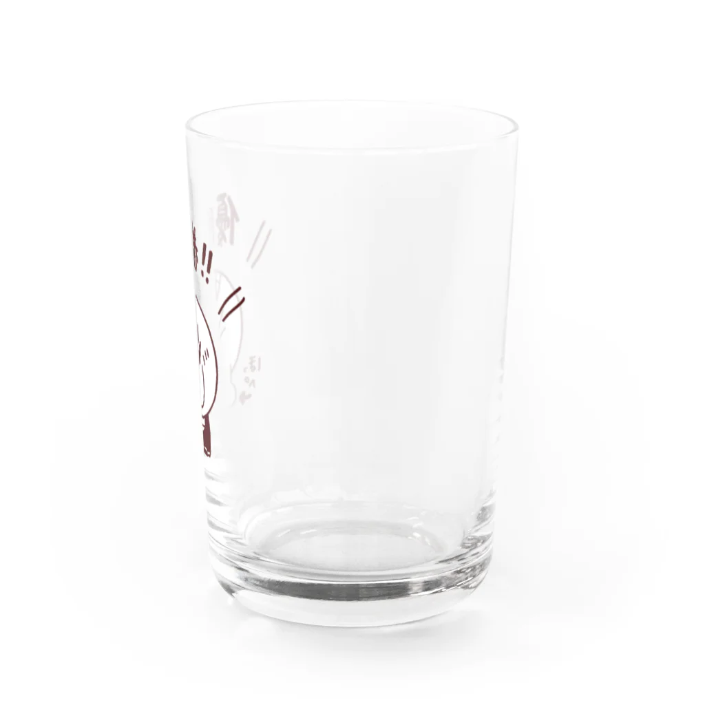 エガオーピンクのsuzuriショップの優勝してほっぺが落ちたエガオーさん Water Glass :right