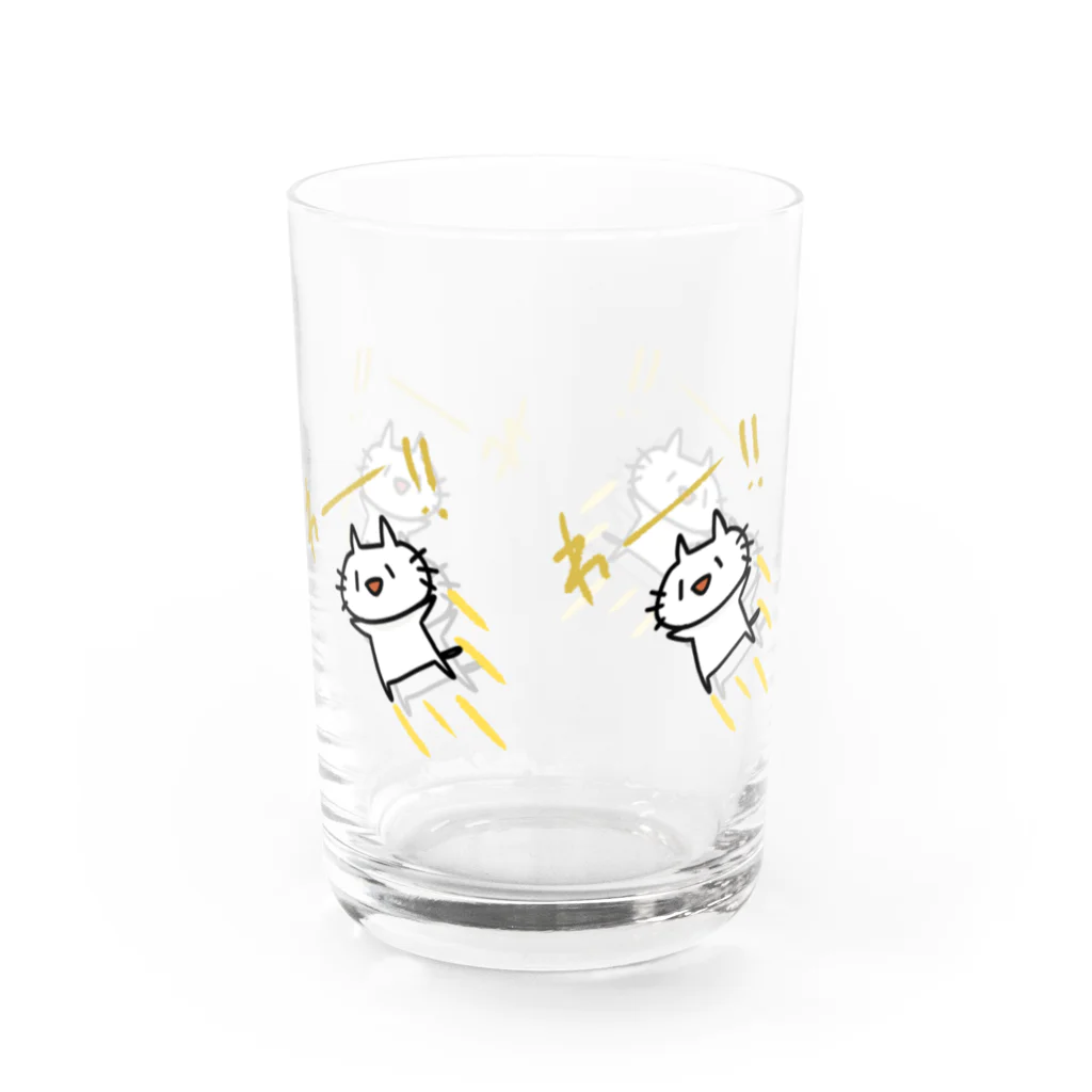 はち / きまぐれハチログのとびだすねこ いっぱい Water Glass :right