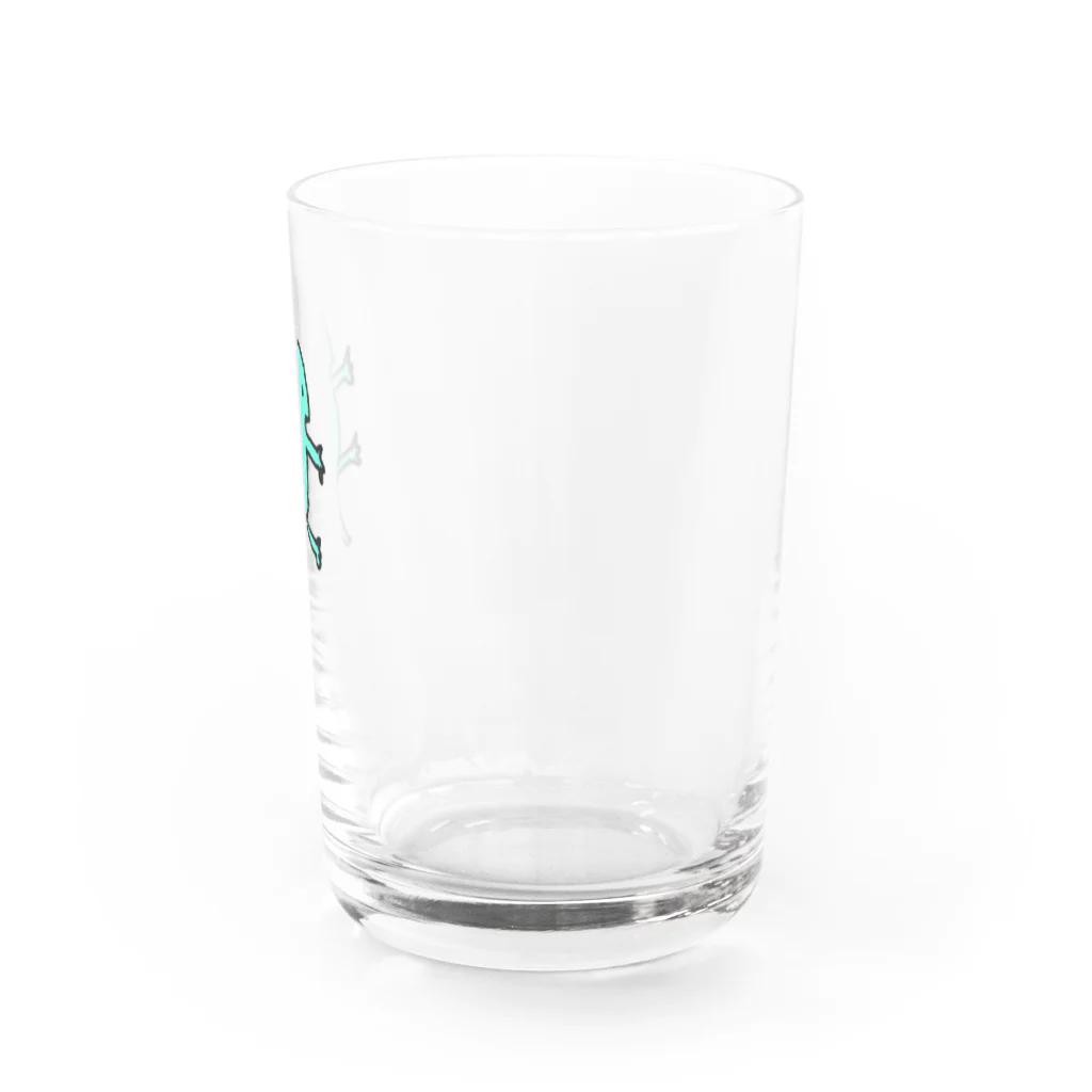 ema ショップのヤモリ　ブルー Water Glass :right