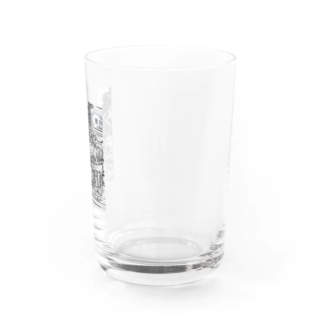 モモンヌの洋服屋さんのブダペスト地下鉄　線画 Water Glass :right